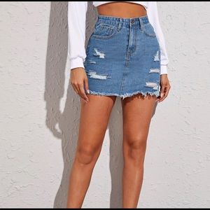Ripped Jean skirt